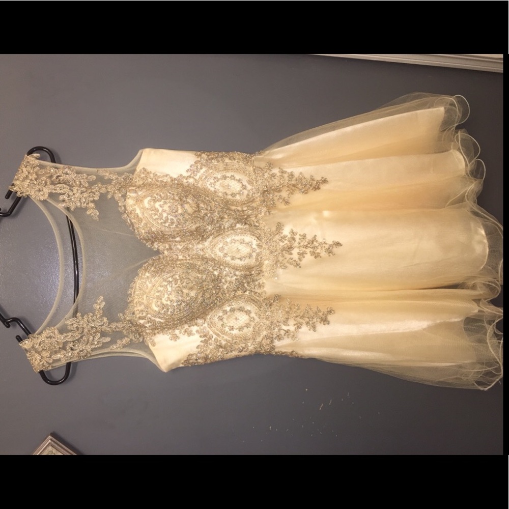 Short gold dress